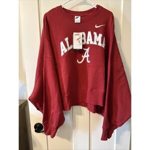 Nike-Alabama Crimson Tide Women's Cropped Oversized Sweater 2XL Red New